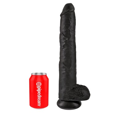 King Cock - Realistyczne Duże Dildo Z Przyssawką 36 CM Czarny